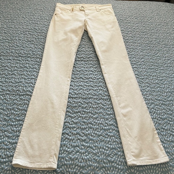 Rare Find! ICE Iceberg Off-White Straight Leg Jeans with Embellishments Size 27 - Picture 4 of 16